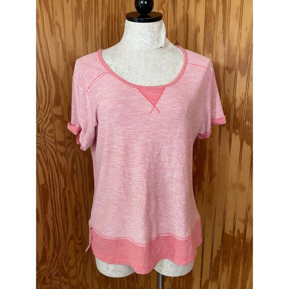 Columbia Top Short Sleeve Tee Casual Pullover Knit Heathered Casual Pink M - Picture 1 of 10